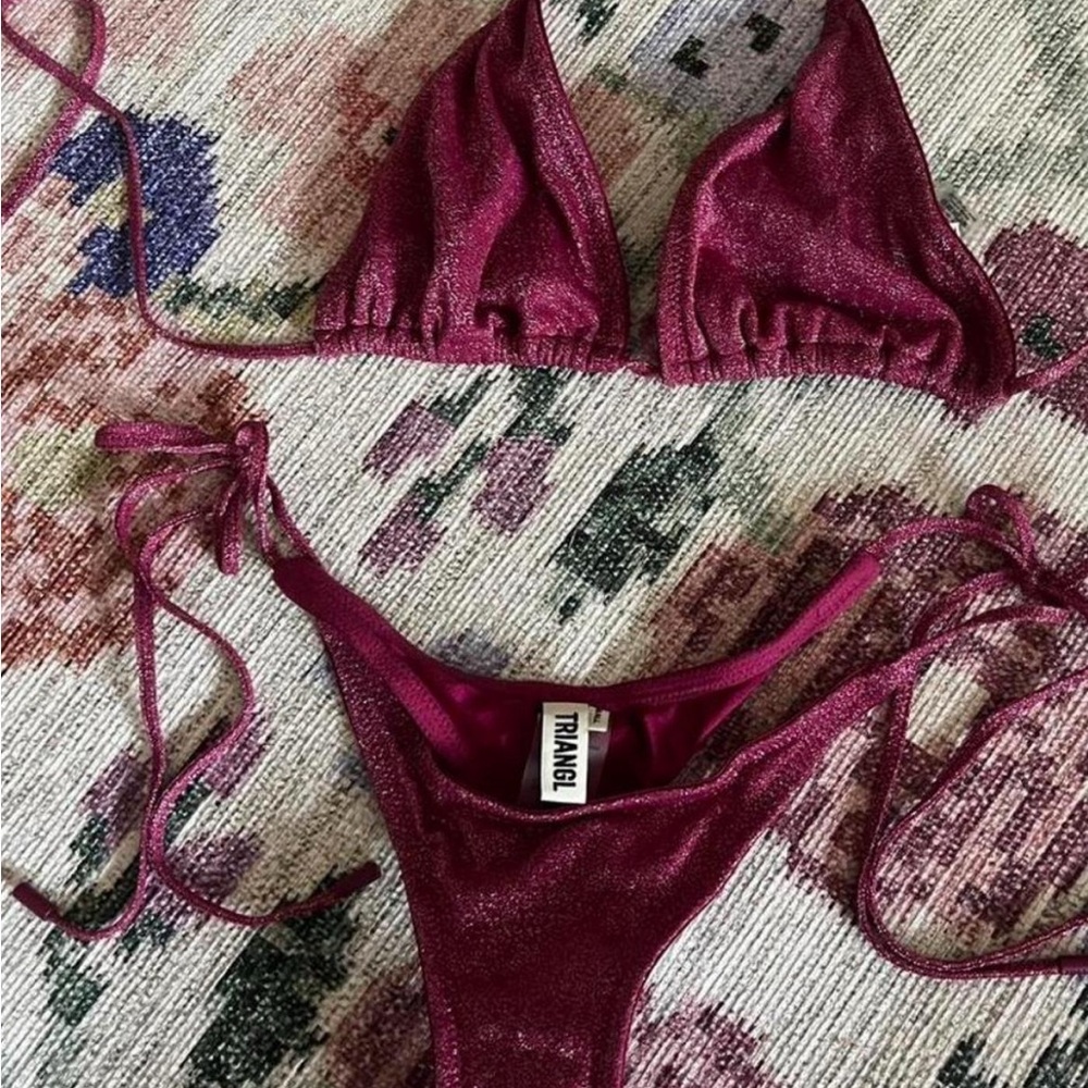 triangl swimwear Shimmery Deep Magenta Two-Piece Bikini